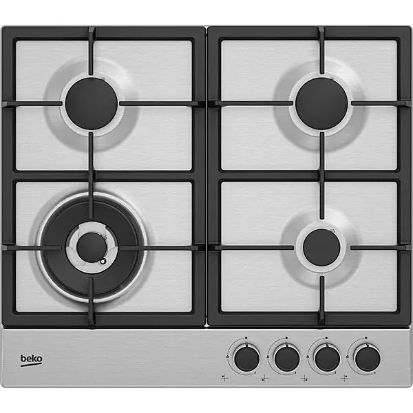 Beko HIAW164225SX 58cm Gas Hob - Silver-Platinum Appliances