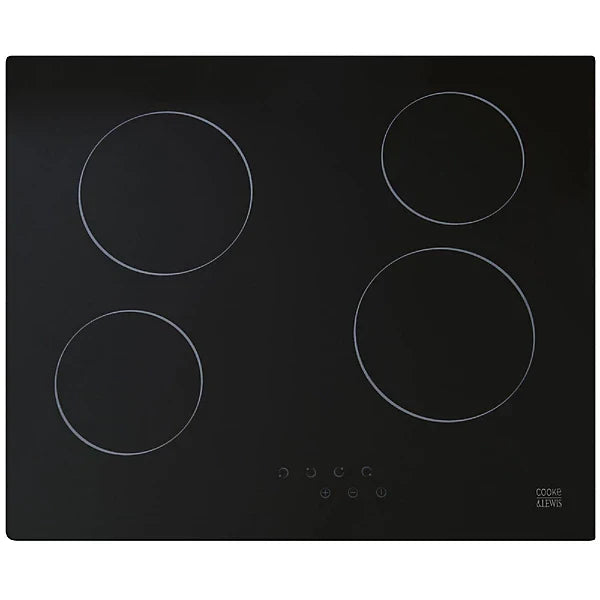 Cooke & Lewis CLCER60A 59cm Ceramic Hob - Black-Platinum Appliances