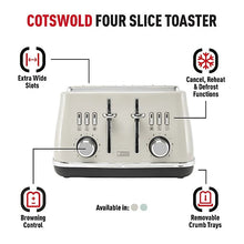 Cotswold Putty 4 Slice Toaster - Stainless Steel Toaster 4 Slice-Platinum Appliances