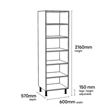 GoodHome Caraway White Standard Larder cabinet, (W)600mm-Platinum Appliances