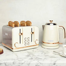 Haden Salcombe Cream & Copper Toaster - 4 Slice Electric Stainless-Steel-Platinum Appliances