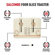 Haden Salcombe Cream & Copper Toaster - 4 Slice Electric Stainless-Steel-Platinum Appliances