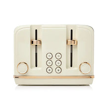 Haden Salcombe Cream & Copper Toaster - 4 Slice Electric Stainless-Steel-Platinum Appliances