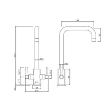 Matt Black Kitchen Sink Mixer Tap Swivel Spout Dual Levers-Platinum Appliances
