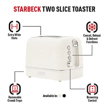 Starbeck Ivory Toaster 2 Slice - Elegant White Toaster with Wide Slots, Adjustable Browning-Platinum Appliances