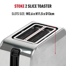 Stoke Toaster 2 Slice - Brushed Stainless Steel Toaster - Adjustable Browning Control-Platinum Appliances