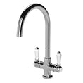 Traditional Cruciform Two Lever Handle Sink Mixer Tap - Chrome-Platinum Appliances